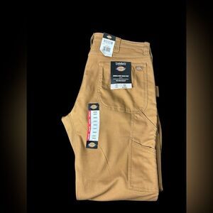 NWT Dickies Men's Brown Double knee duck pants Size 34/32